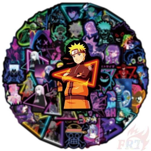 Neon Color Styles Classical Anime Cartoon Series 02 Mixed Graffiti Stickers  50Pcs/Set DIY Fashion Waterproof Decals Doodle Stickers