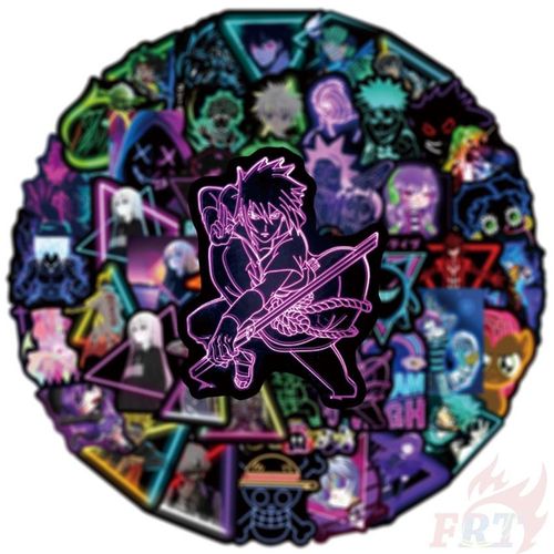 Neon Color Styles Classical Anime Cartoon Series 02 Mixed Graffiti Stickers  50Pcs/Set DIY Fashion Waterproof Decals Doodle Stickers