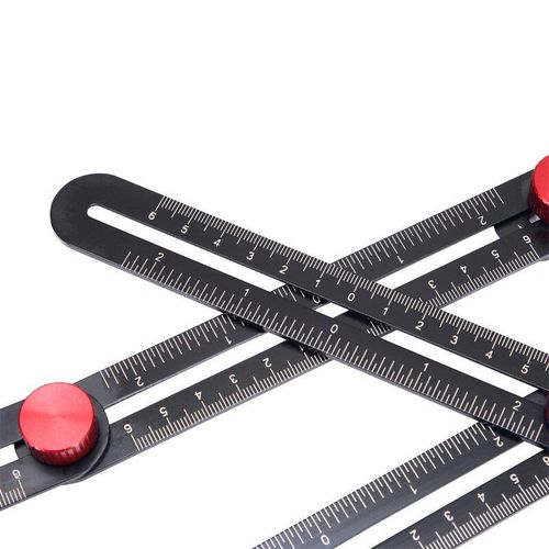 6 Folding Aluminum Alloy Ruler Multi-Angle Measurement Tool Tile Positioning Hole Opener Mold Template Construction Ruler NO5115
