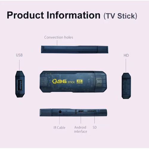 Ultra HD 4k Android TV Stick With Bluetooth 8GB RAM/128GB Internal Storage- Black