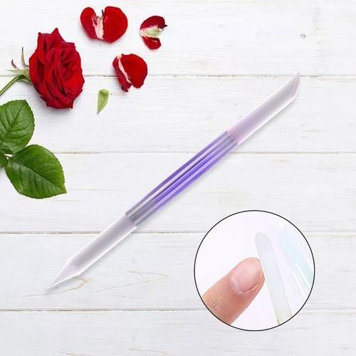 Double Sided Glass Cuticle Pusher Etched Surface