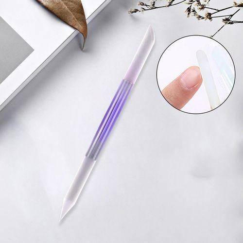 Double Sided Glass Cuticle Pusher Etched Surface