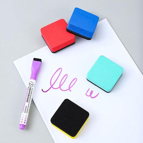 4Pcs/Lot Magentic White Board Eraser Cleaner Blackboard Dry Wipe Marker Pen Duster Chalkboard School Stationery Supplies