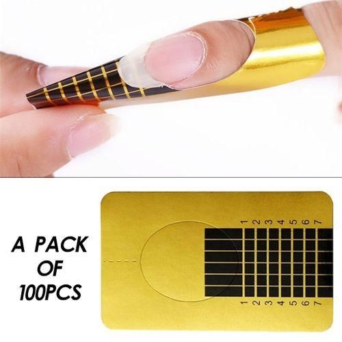 100Pcs Nail Forms Nail Art Sticker Self Adhesive Extension  For