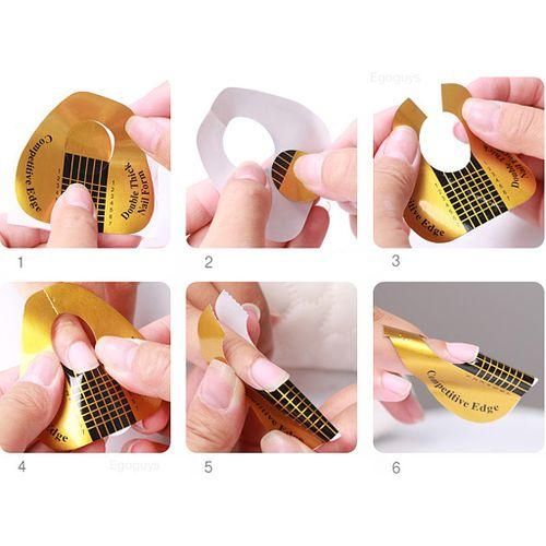 100Pcs Nail Forms Nail Art Sticker Self Adhesive Extension  For