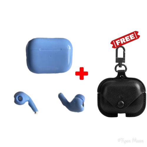 Original Blue Airpods With Banga Bass Sound With Free Earpods Case - Blue