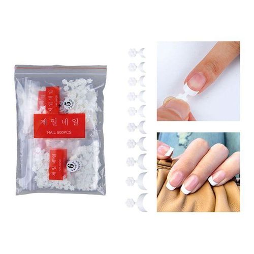 French Nail Tips White Shape Half Cover  For Home Use 500pcs