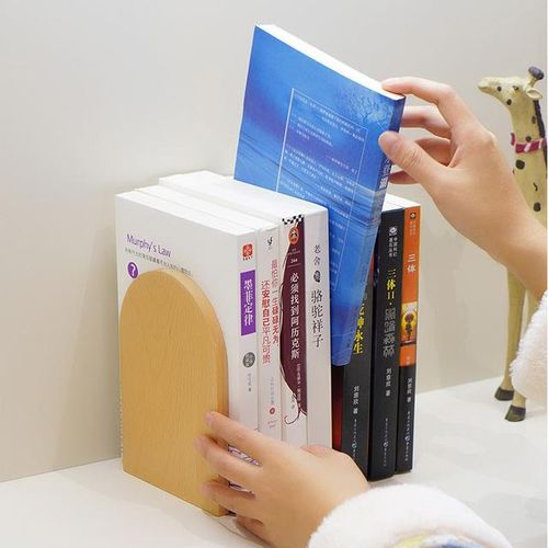Nature Wooden Bookends Simple Desktop Bookshelf Organizer Magazine Folder Book Stand Files Storage Holder Stationery