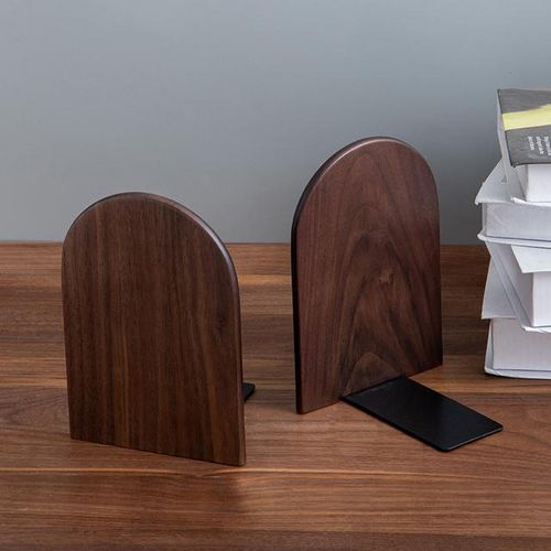 Nature Wooden Bookends Simple Desktop Bookshelf Organizer Magazine Folder Book Stand Files Storage Holder Stationery