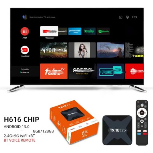 TX10Pro Android 13 TV Box - 4K- 128GB Internal Storage With Bluetooth - Black