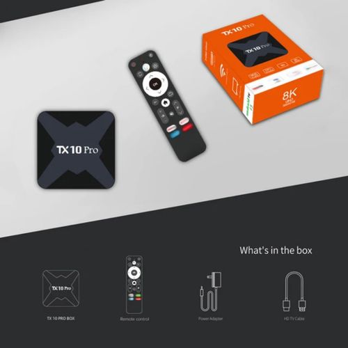 TX10Pro Android 13 TV Box - 4K- 128GB Internal Storage With Bluetooth - Black