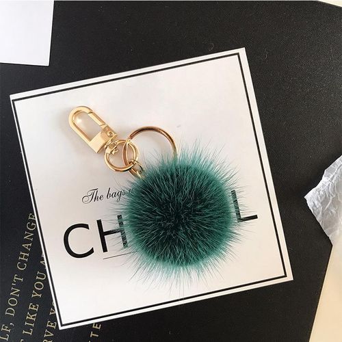 Luxury Real Mink Fur Fluffy Pompom Keychain Trinket Kids Girls Women Bag Purse Charm Car Key Accessories Emo Jewelry S