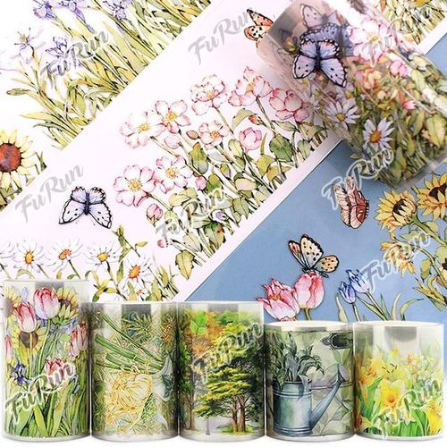 2m Cute Flower Butterfly Pet Washi Tape Diy Sticker Scrapbooking Collage Masking Tape Aesthetic Stationery Journal Decoration