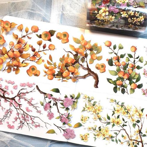 2m Cute Flower Butterfly Pet Washi Tape Diy Sticker Scrapbooking Collage Masking Tape Aesthetic Stationery Journal Decoration