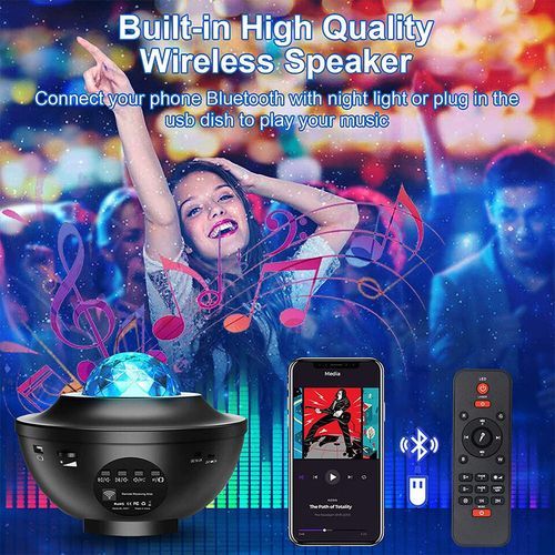 USB LED Starry Sky Stage Effect Music App Control Starry Sky Water Wave Night Light