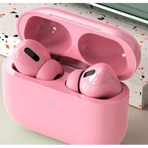 Airpods Pro TWS Checked Earpods With Free Dr Lee Wired Earphones (NON STOP MUSIC) - Pink