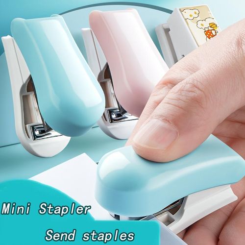 Easy To Operate Mini Cartoon Stapler Set - Cute Desktop Multi-Functional Stapling Machine For Students & Office Use