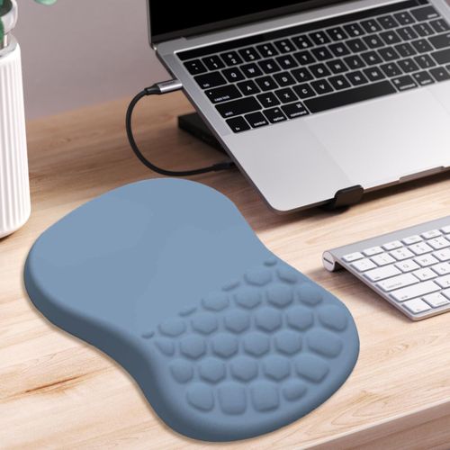 Mouse Pad Ergonomic Design Soft  Memory Foam Blue
