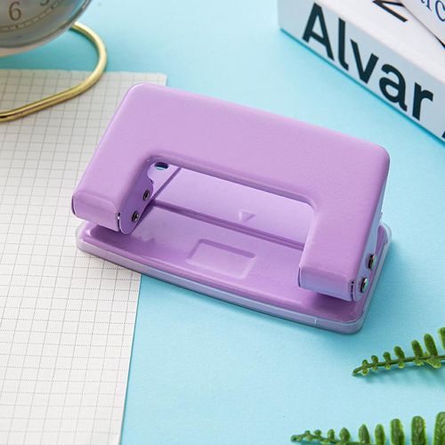 Mini 2-Hole Punching Machine Diy Hole Punching Detection Book Page Stitcher Stationery Macaron Color