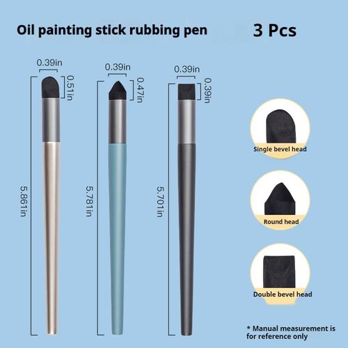 3Pcs Artist Blending Sponge Pen For Pastel Washable Sketch Rubbing Brush Reusable Drawing Professional Art Blenders Tools