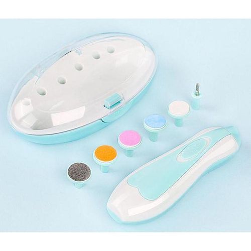Safety Electric Nail Clipper Cutter Baby Nail Kids Infant Nail Blue