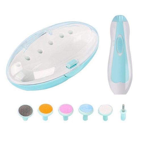Safety Electric Nail Clipper Cutter Baby Nail Kids Infant Nail Blue