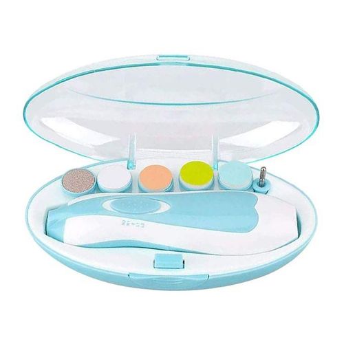 Safety Electric Nail Clipper Cutter Baby Nail Kids Infant Nail Blue