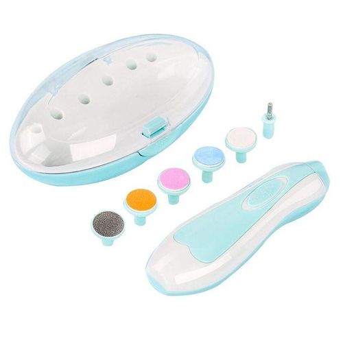 Safety Electric Nail Clipper Cutter Baby Nail Kids Infant Nail Blue
