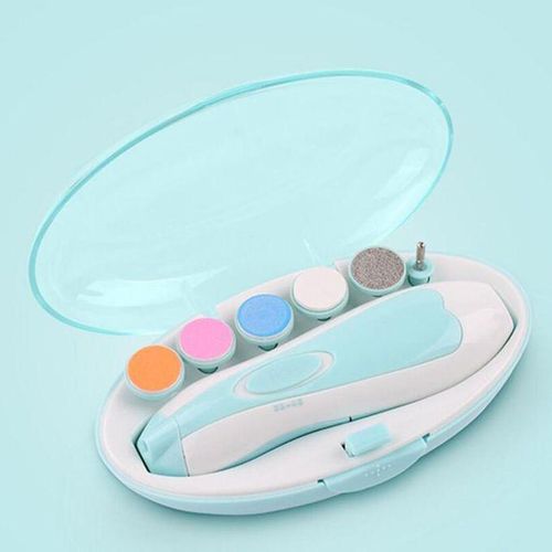 Safety Electric Nail Clipper Cutter Baby Nail Kids Infant Nail Blue