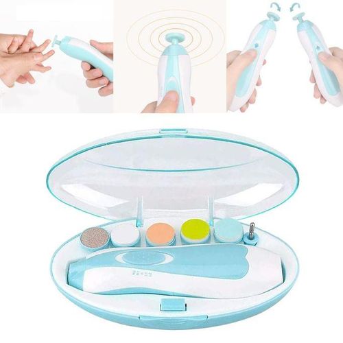 Safety Electric Nail Clipper Cutter Baby Nail Kids Infant Nail Blue