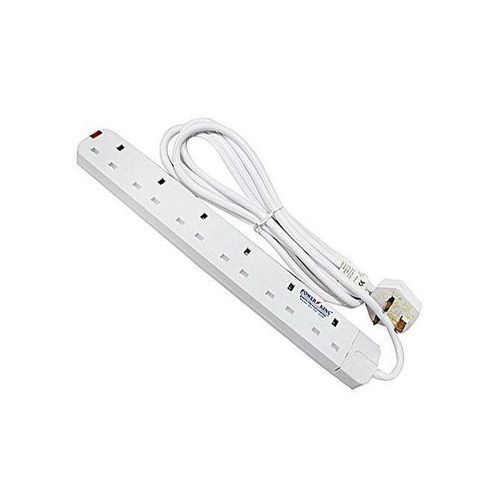 Power King Extension Cable 6 Way - White