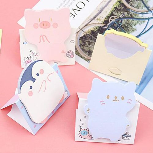 40 pcs/lot Standable Cat Pig Memo Pad Sticky Note Cute Animal N Times Stationery Label Notepad Bookmark School Supply