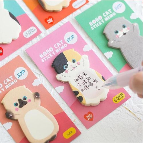 40 pcs/lot Cute Animal Cat Memo Pad Cartoon N Times Sticky Notes Stationery sticker Notebook School Supplies Bookmark Label