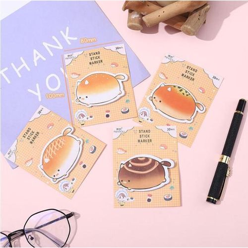 50 pcs/lot Creative Bread Cat Memo Pad Sticky Note Cute N Times Stationery Label Notepad Post School Supplies