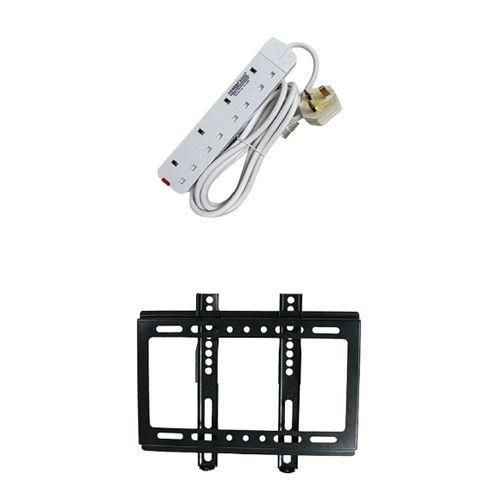 Original 4 Way Power King Extension Cable & 14 to 42 TV Wall Mount - Black,White