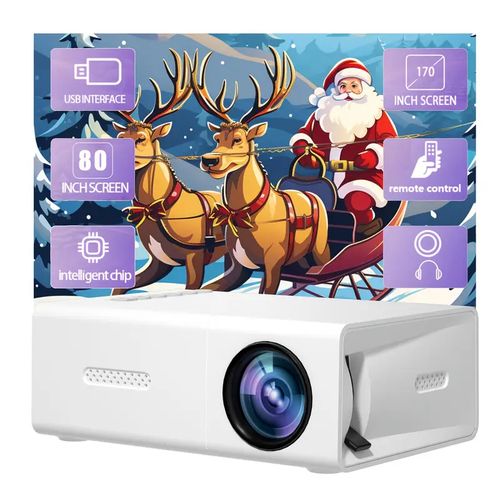 Compact 4K HD Projector , Compatible with Smartphones & Laptops, Ideal for Outdoor Events & Gifts