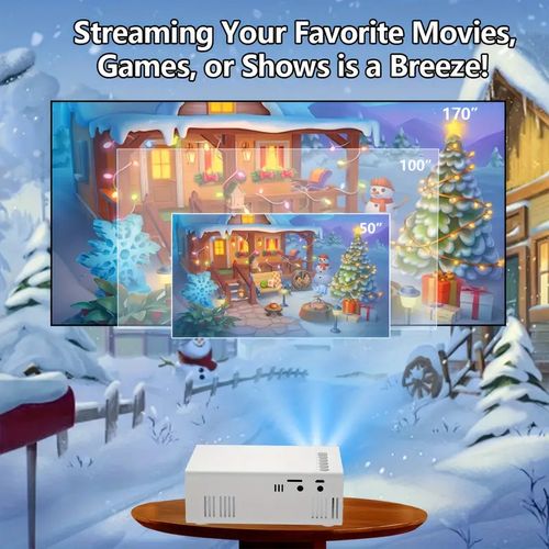 Compact 4K HD Projector , Compatible with Smartphones & Laptops, Ideal for Outdoor Events & Gifts