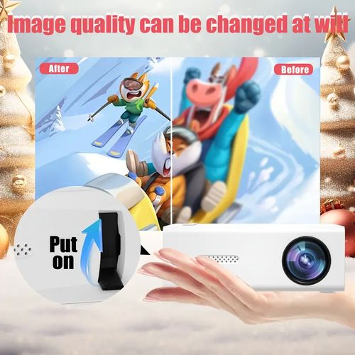 Compact 4K HD Projector , Compatible with Smartphones & Laptops, Ideal for Outdoor Events & Gifts