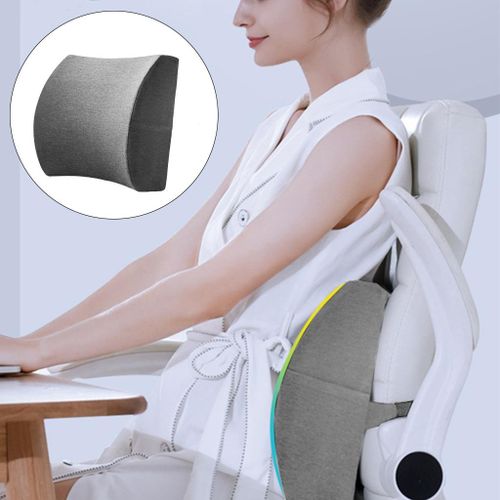 Breathable Back Pillow Memory Foam Buckle Back Cushion For Dark Gray