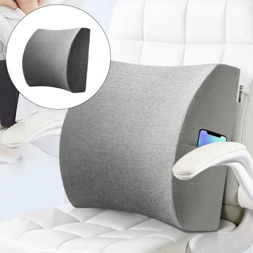 Breathable Back Pillow Memory Foam Buckle Back Cushion For Dark Gray