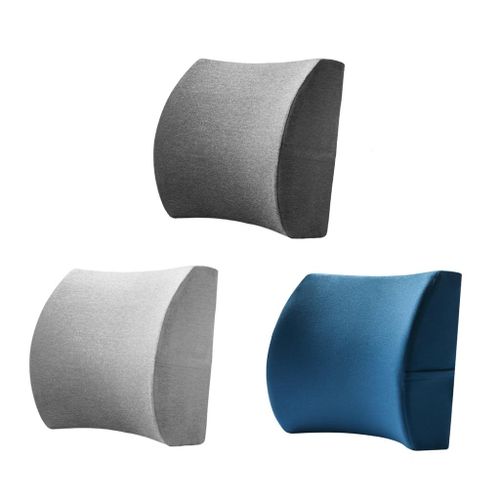Breathable Back Pillow Memory Foam Buckle Back Cushion For Dark Gray