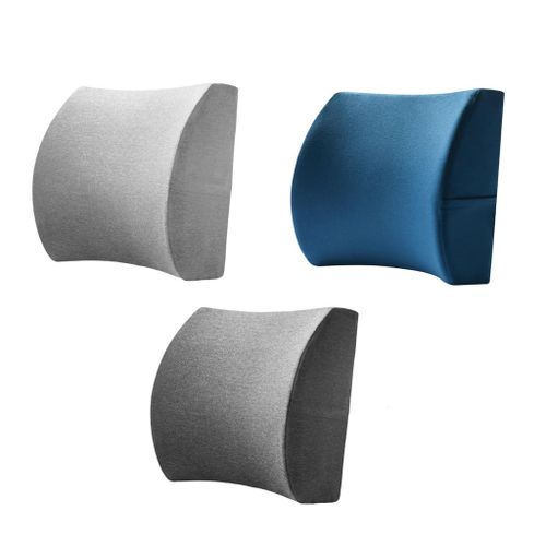 Breathable Back Pillow Memory Foam Buckle Back Cushion For Dark Gray