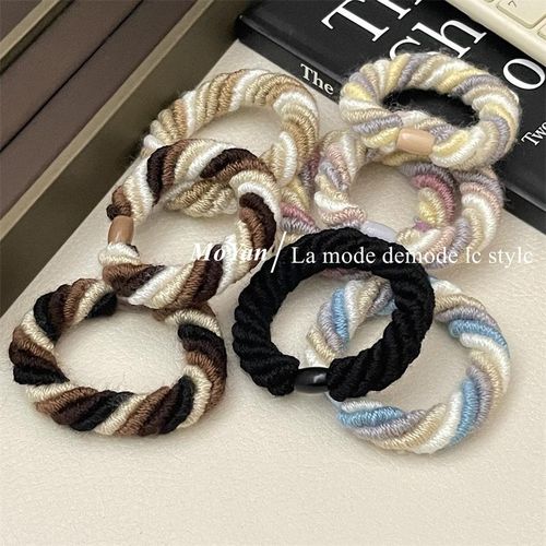 Extra Coarse Wool Twist Hair Rope Highly Elastic Rubber Band Female Hair Rope Durable Not Hurt Hair Simple Temperament Hair Ring