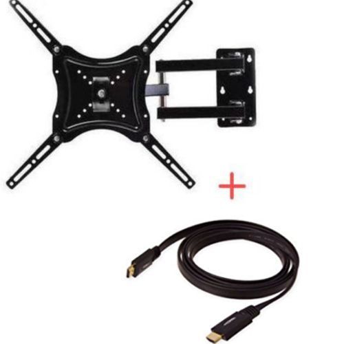 Package Of Rotating TV Mount 14 To 55 Inch Plus HDMI Cable - Black