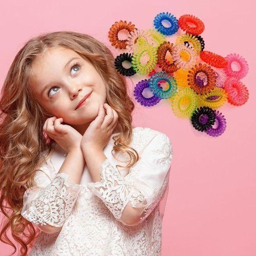 3PCS/Set Telephone Line Hair Ropes 3.5cm Diameter Small Elastic Colorful Hair Bands Ponytail Holder Set for Girls Children Hair Accessories