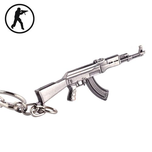 Novelty New Cs Go Ak47 Guns Keychain Men Trinket Sniper M4a1 Key Chain Bag Charm Keyring Male Jewelry Souvenirs