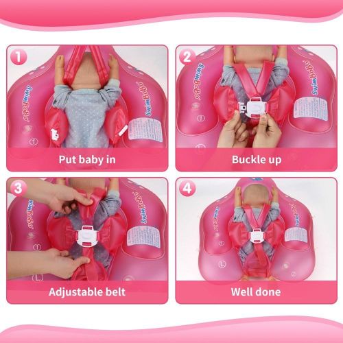 SwimBoBo Inflatable Baby Swimming Float - pink My