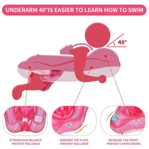 SwimBoBo Inflatable Baby Swimming Float - pink My