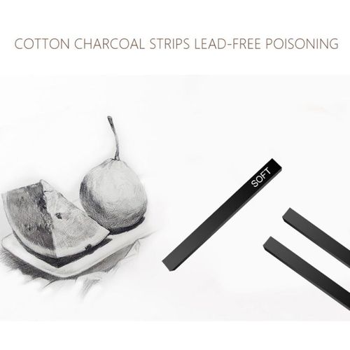Square Charcoal Sticks Black Pencil Compressed for Kids Beginners Art Students Amateurs Painter 2 Soft 2 Medium 2 Hard