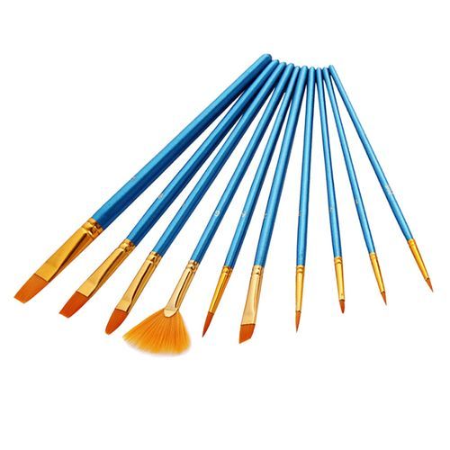 10 Artist Watercolor Oil Acrylic Painting Brush Nylon Hair  Brush